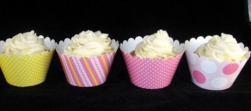 Pink and Yellow Cupcake Wrappers
