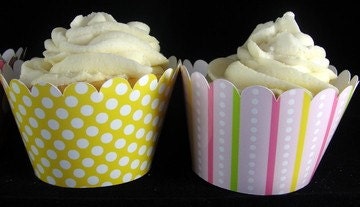 Pink, Yellow, and Green Cupcake Wrappers