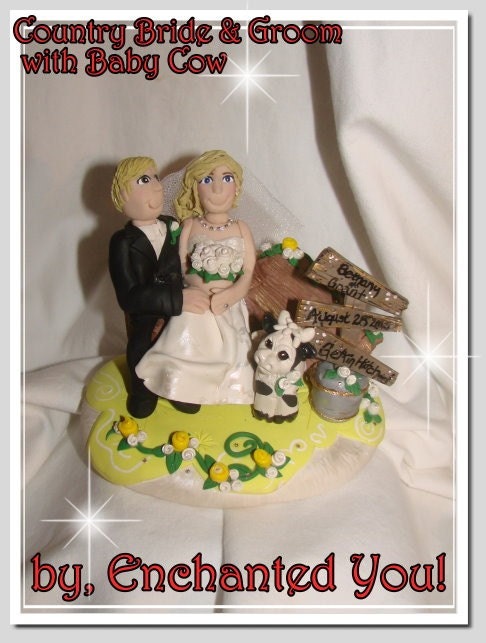 Country Western Farm Wedding Cake Topper From EnchantedYou54449