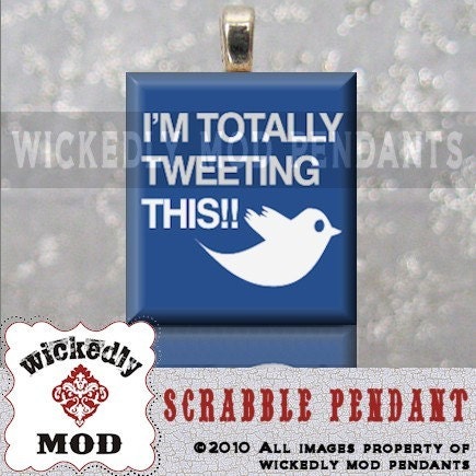 I'm totally tweeting this!! twitter necklace