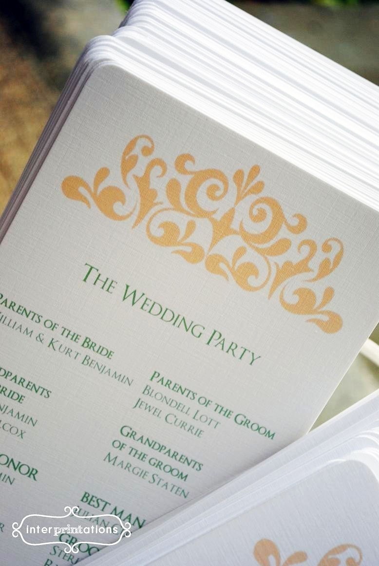 Wedding Ceremony Program Filigree Sample From Interprintations