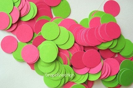 Circle Confetti hot pink and lime green 500 pcs