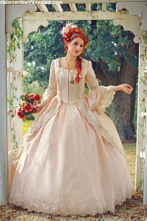 Dusty Rose and Champagne Marie Antoinette Gown Custom