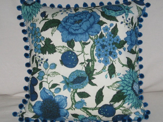 Vintage Floral Linen Pillow Cover with insert-Reduced from 36.00