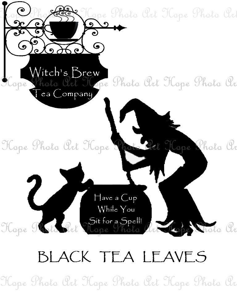 Halloween Witch's Brew Tea Image Transfer - Burlap Feed Sacks Canvas Pillows Tea Towels greeting cards paper supplies- U Print JPG 300dpi