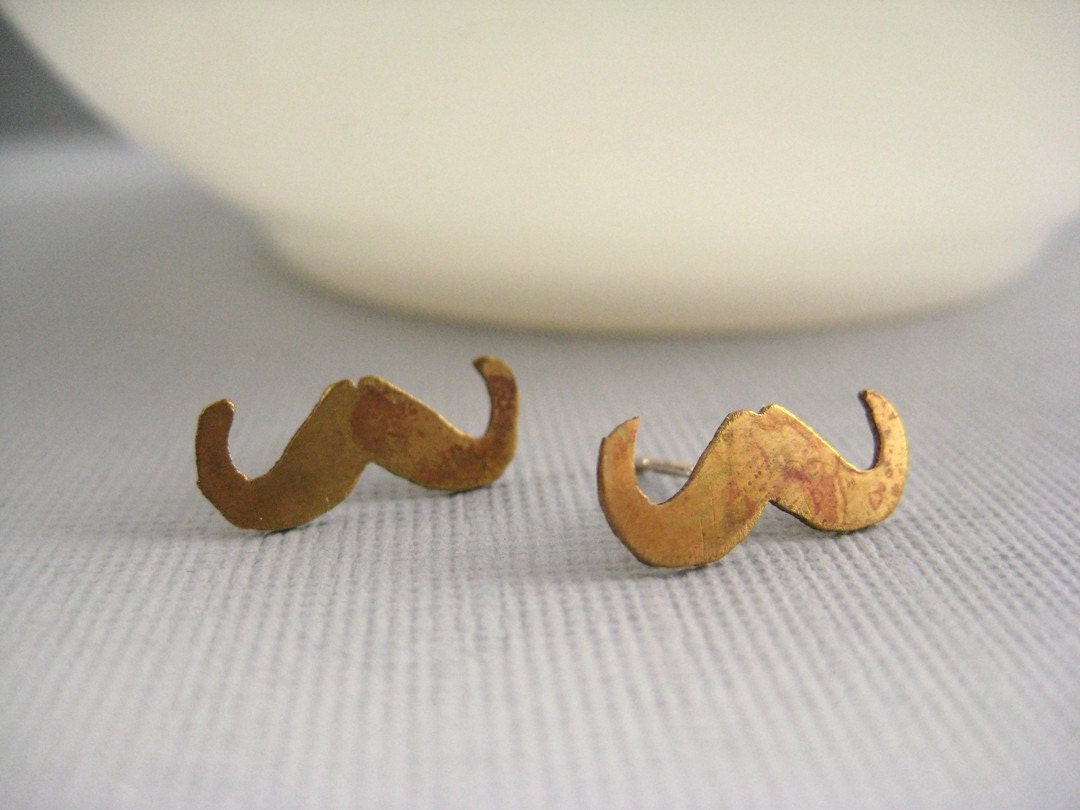 frito bandito mustaches in brass