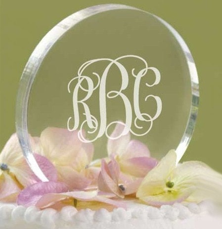 Wedding Cake Topper Personalized with your monogram initials SOLD PER CaKE