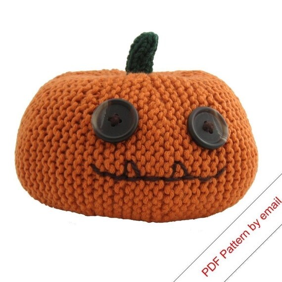 DIY Pumpkin Head Knitting Pattern (Large). Knit Your Own Jackolantern. PDF.