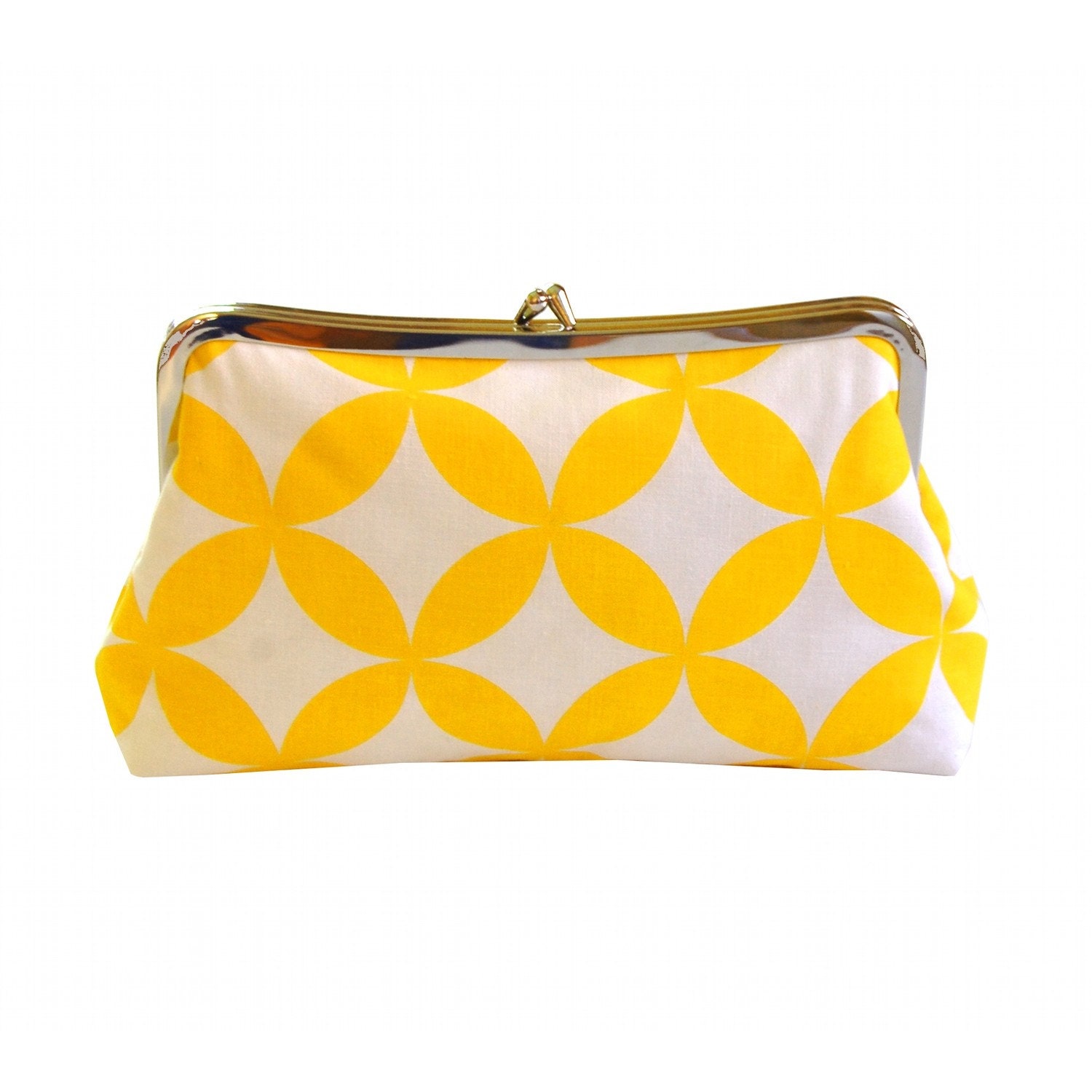 Clutch purse in yellow geo