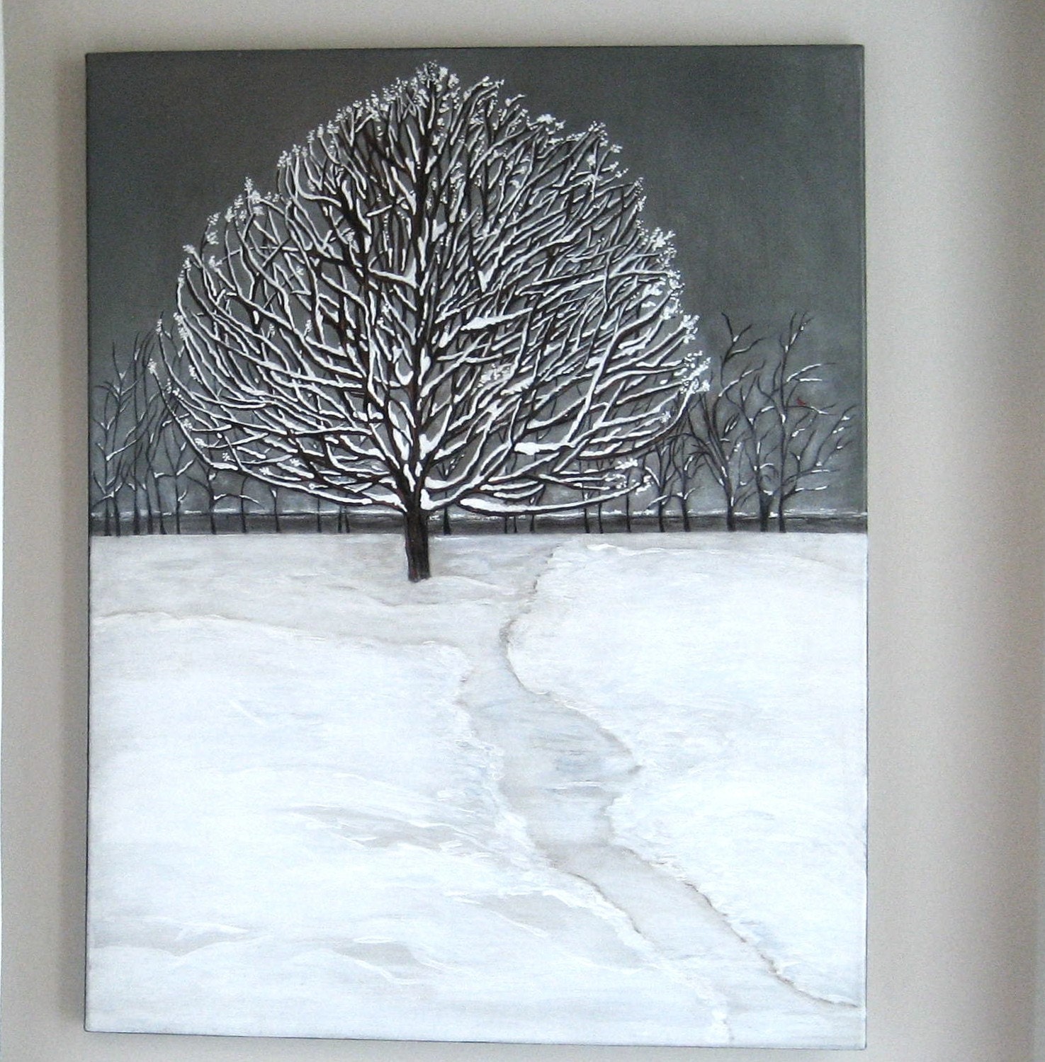 Tree Covered with Snow by Red Tile Studio