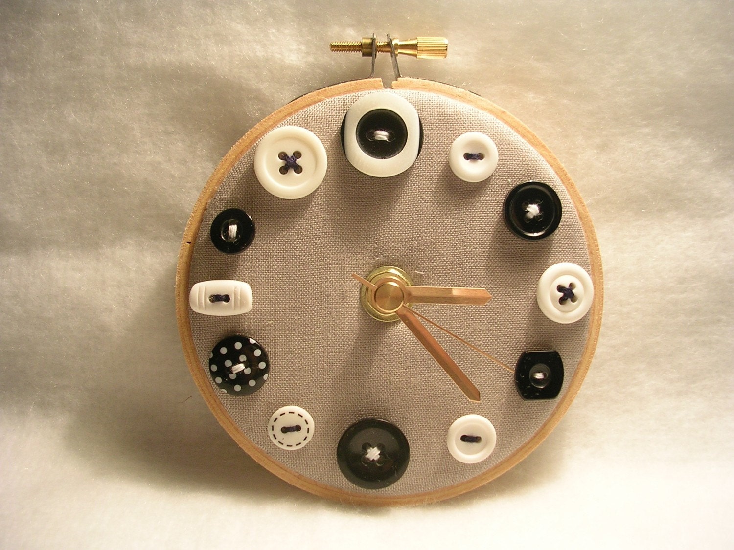 Monochrome Mini Button Wall Clock