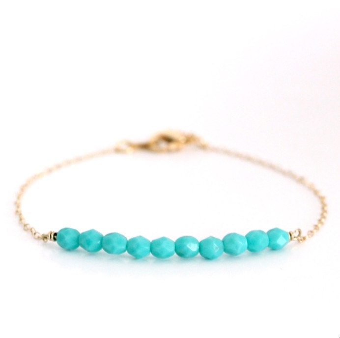 Beaded Bar Bracelet - Turquoise