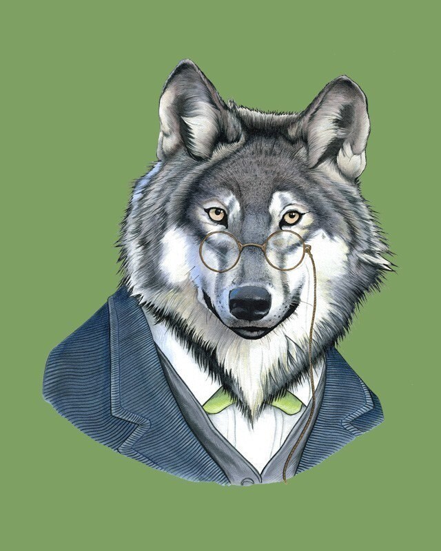 Wolf print 8x10