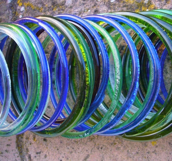 Recycled glass bangles