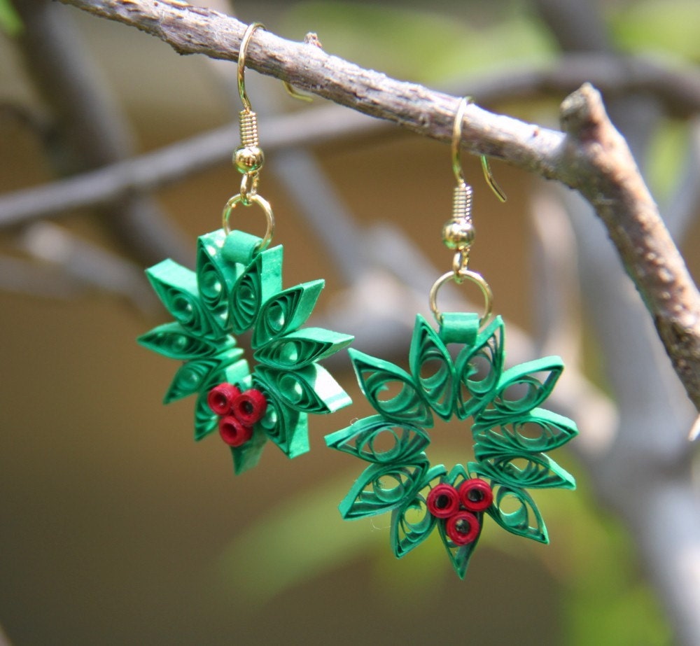 how to make paper flower earrings