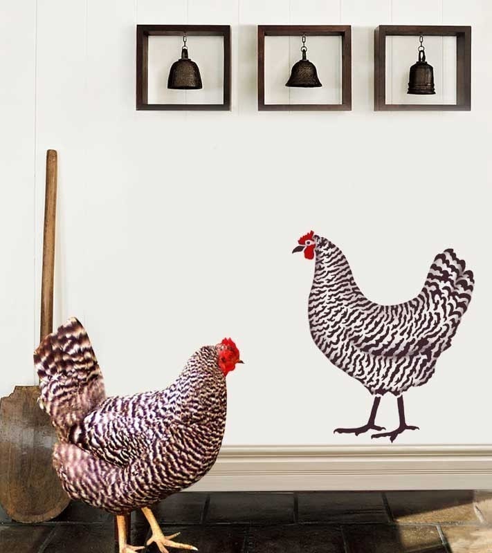 Dominique Chicken Stencil 2 Overlays - Easy wall Decor with Stencils - Kitchen decor