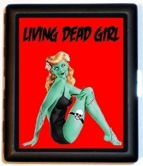 Zombie Pinup Girl Living Dead Girl Pin up Psychobilly Rockabilly Goth Living