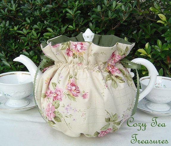 ENGLISH COTTAGE Reversible, Insulated 6-8 Cup Teapot Tea Pot Tea Cozy Cosy Also Available in 1-2 Cup and 2-4 Cup Sizes, Upon Request
