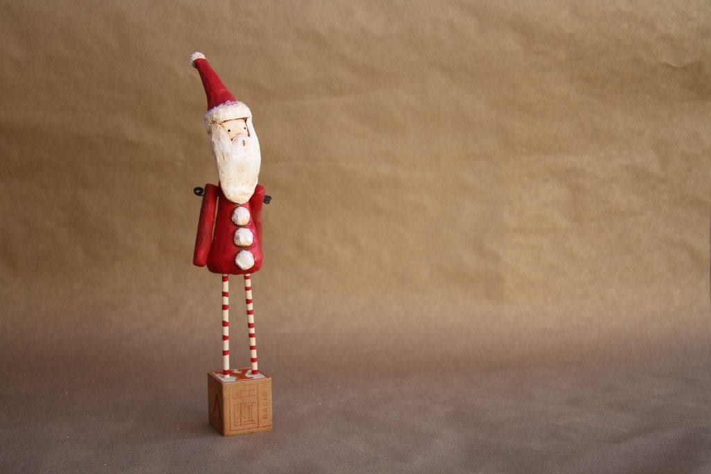 Santa Vintage Inspired Folk Art By Trieste Prusso