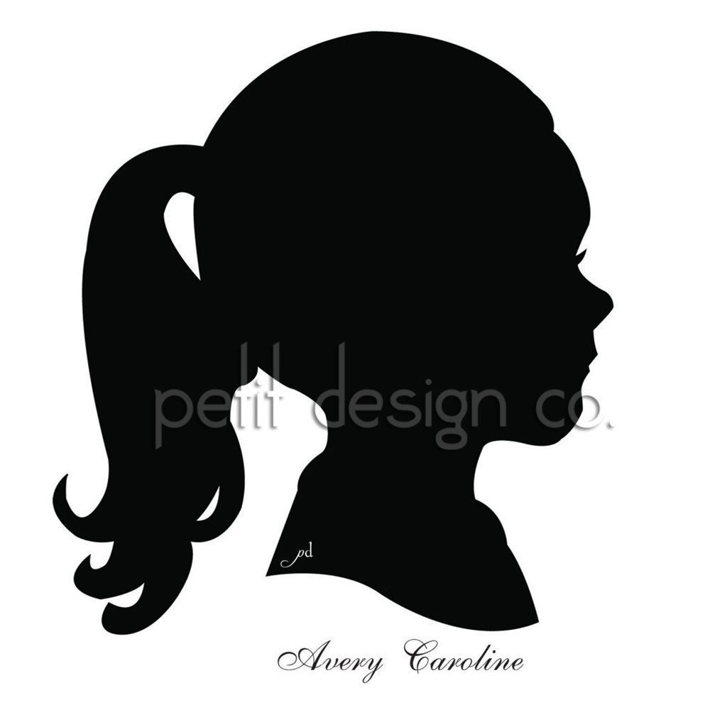 Custom Digital Portrait Silhouette - Free Shipping