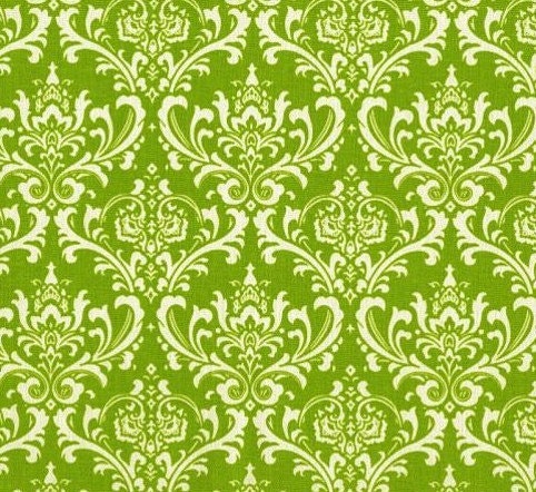 Wedding Chartreuse Green and White Damask Table Square Overlay FREE SHIP