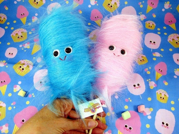 Two little cotton candies...one pink and one blue