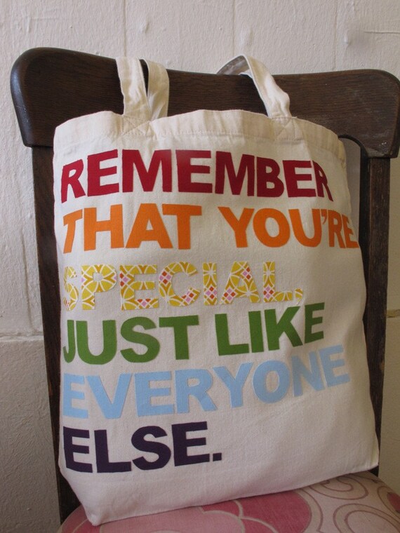 Remember That Youre Special Rainbow Applique Tote