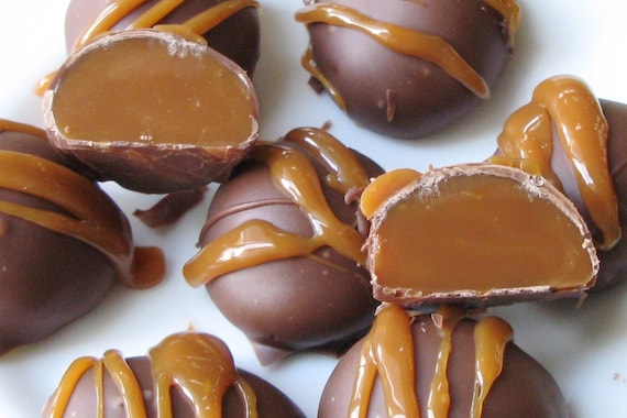 Chocolate Caramel Truffles-They Melt in Your Mouth-1/2 Lb. Box