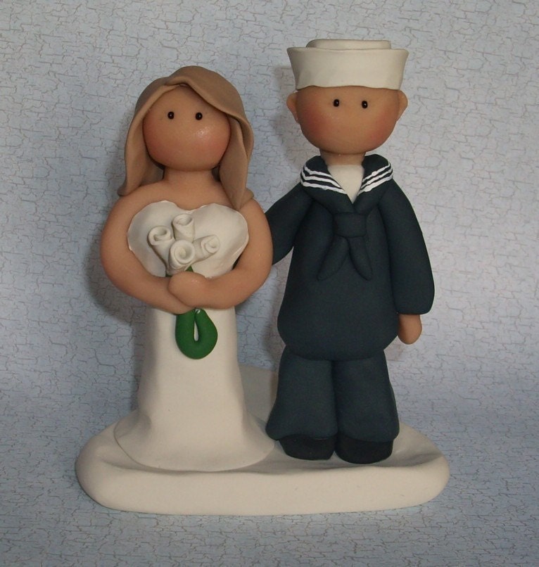 Custom Navy Wedding Cake Topper Have a special keepsake from your wedding