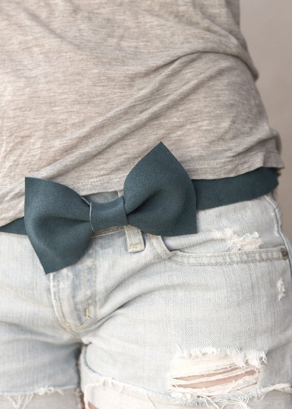 Denim Blue Bow Belt