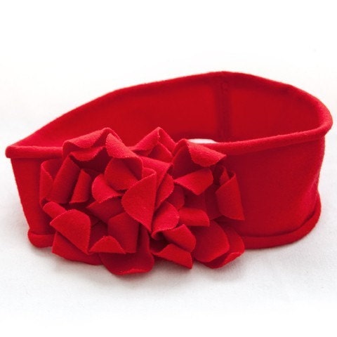 Cozy Cotton Petal Headband Red