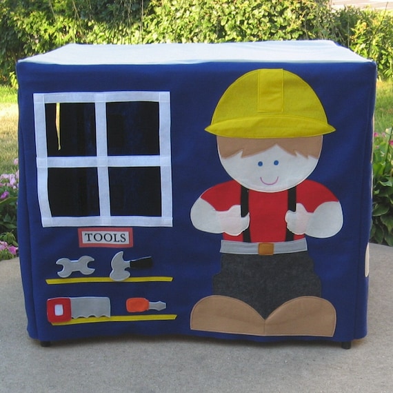 Card Table Playhouse,  Construction Site, Personalized, Custom Order