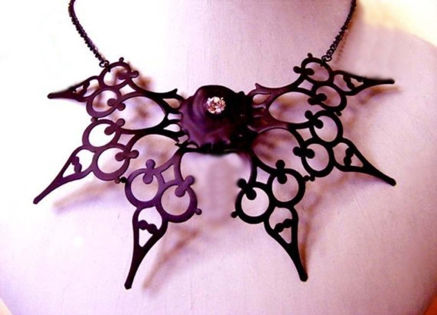Necklace Neo Victorian- Papillion de la Nuit