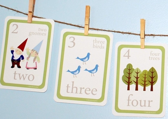 Woodland Counting Wall Cards - 4x6 - Archival Giclee Art Cards