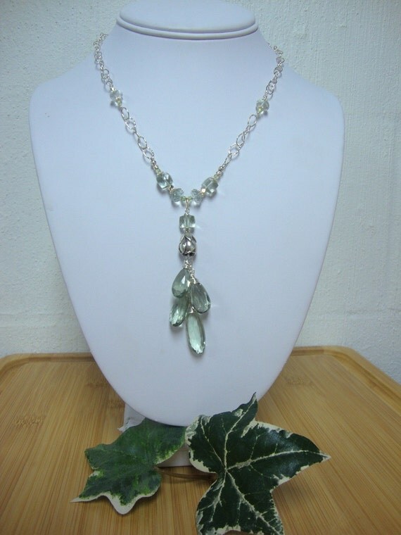 Gorgeous Green Amethyst And Sterling Necklace Preview 2