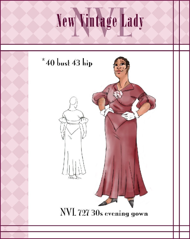 NVL 1930s The Diva Dress 40 bust PLUS SIZE