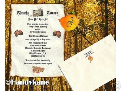 Autumn Fall unique Scroll Wedding Invitations From handykane