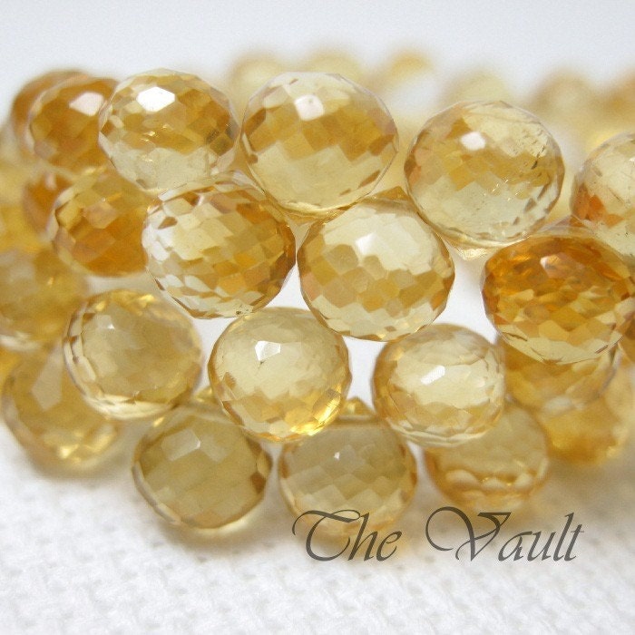 10 Citrine 5-6mm onion faceted briolettes