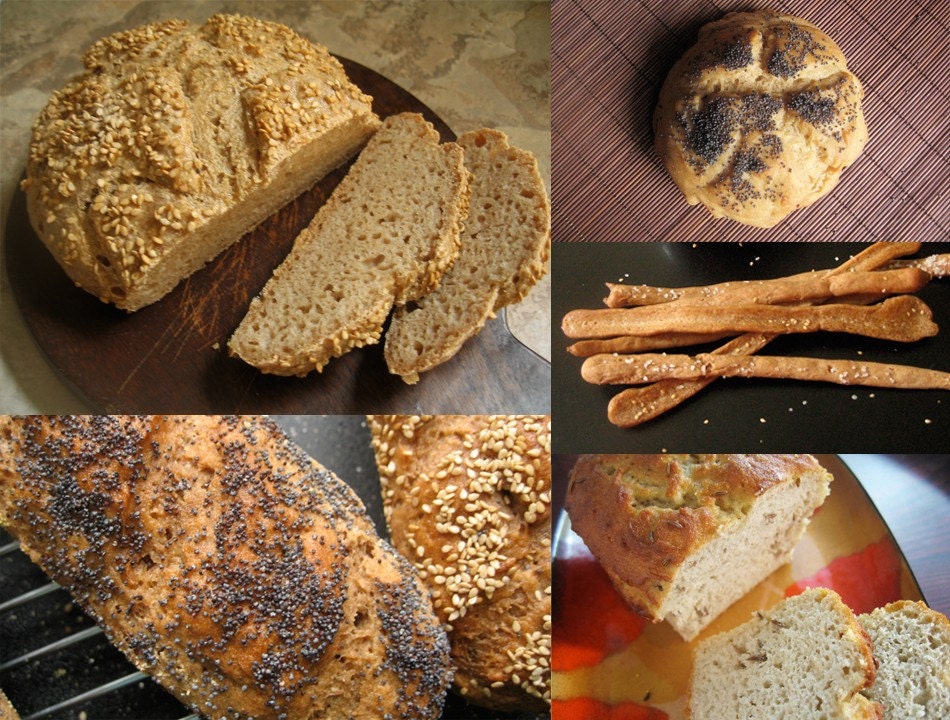 gluten-free bread variety pack, LARGE, dairy free too, baked to order, soy free