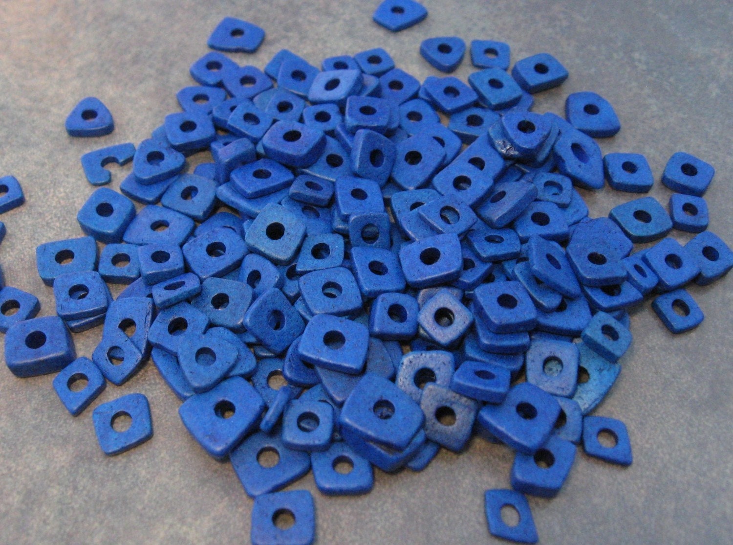 COBALT BLUE Greek Ceramic Beads - Little Chip Beads