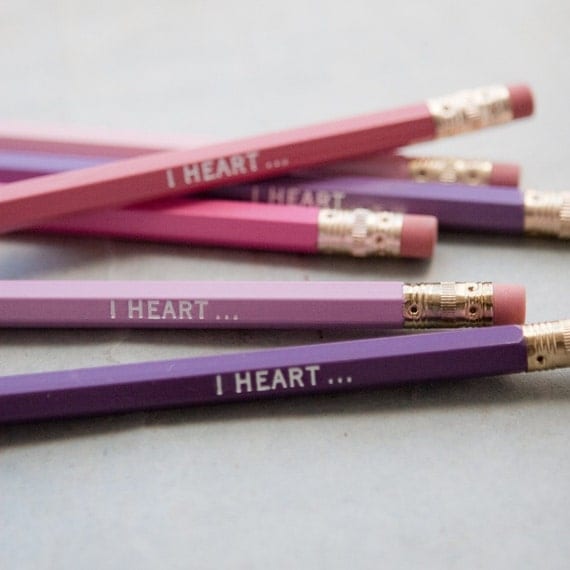 i heart / pencil set by one fine dae