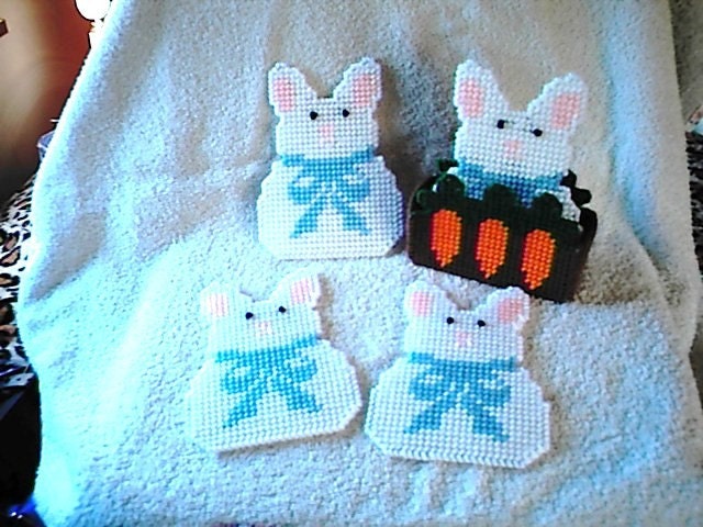 Easter  Bunny Rabbit Coaster Set