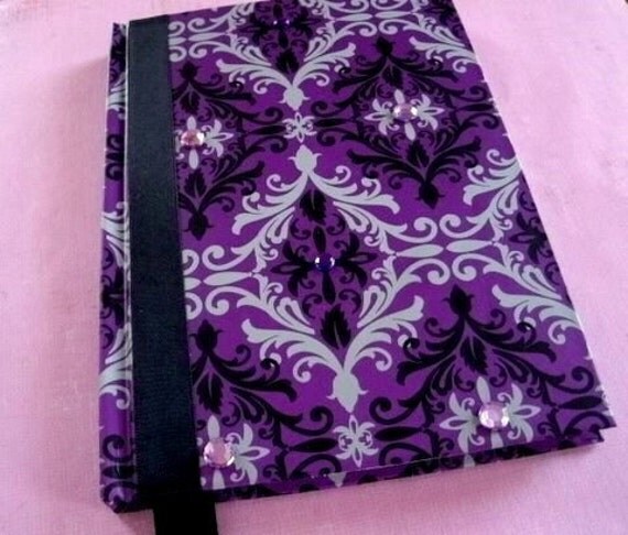 Personalized Elegant Purple Black and Gray Wedding Guestbook Journal