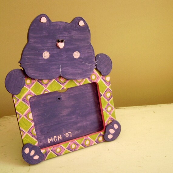 Purple Cat Picture Frame - CLEARANCE