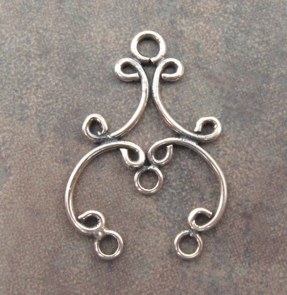 LOW SHIPPING Bali Oxidized Sterling Silver Chandelier Pair - 23 x 16mm