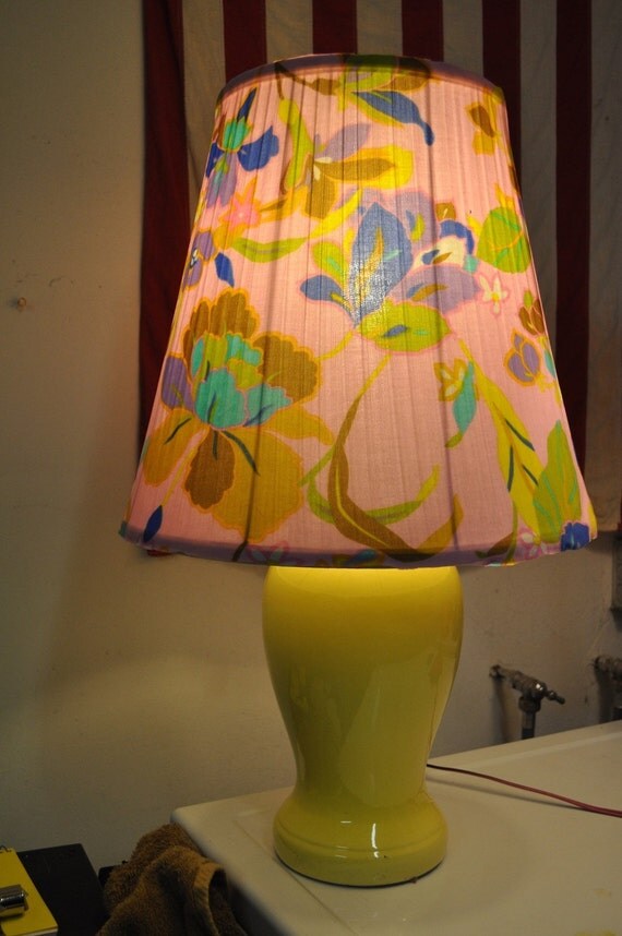 Floral Mod Lamp Handmade Upcycled