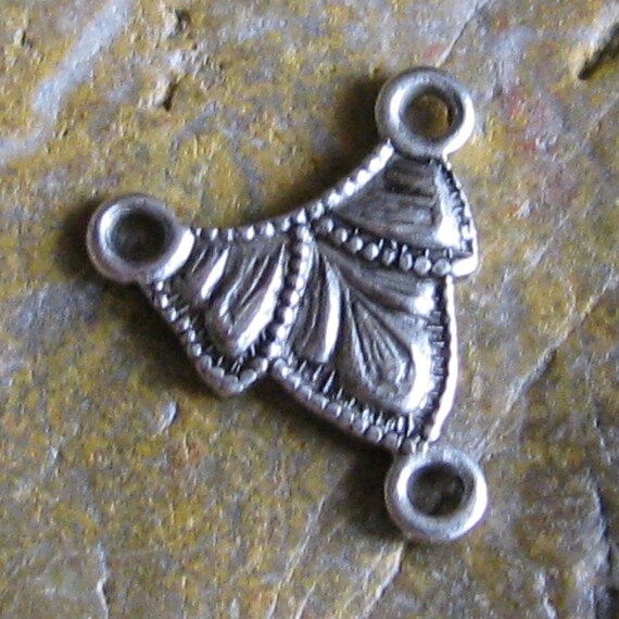 6 Antique Silver 3 Hole Connector Jewelry Findings 1093