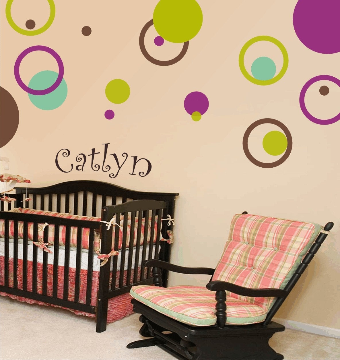 CIRCLE RINGS - 4 Colors - vinyl wall decals kids room nursery stickers bubbles polka dots