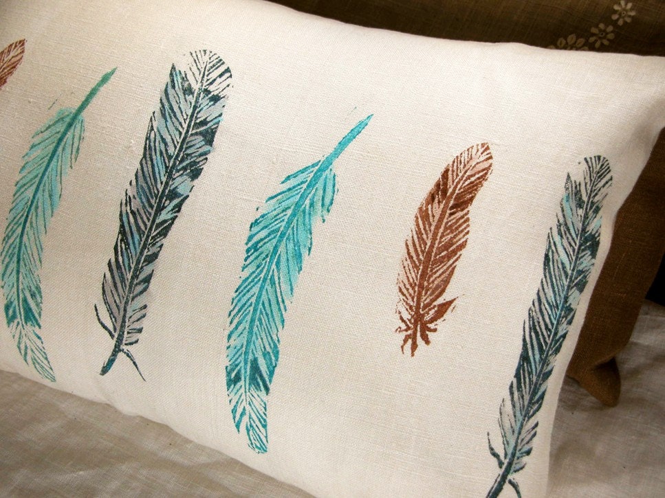 wild bird feathers lumbar pillow case