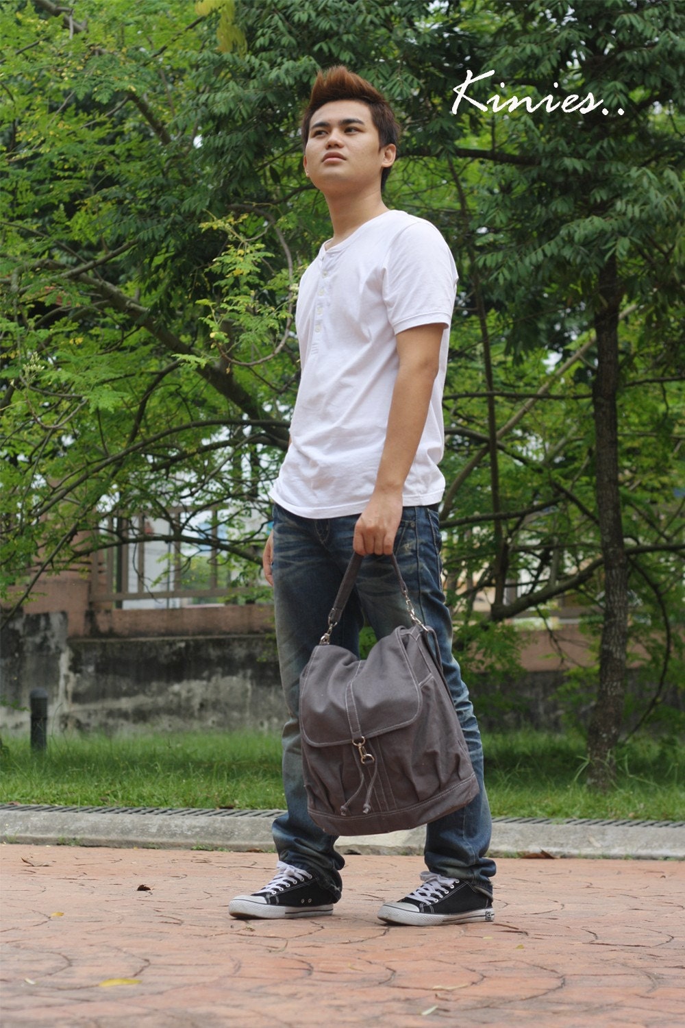 Last - Back Pack Sale with 25% Off - KINIES Back Pack in Purple - Backpack / Cross body Messenger / Shoulder bag